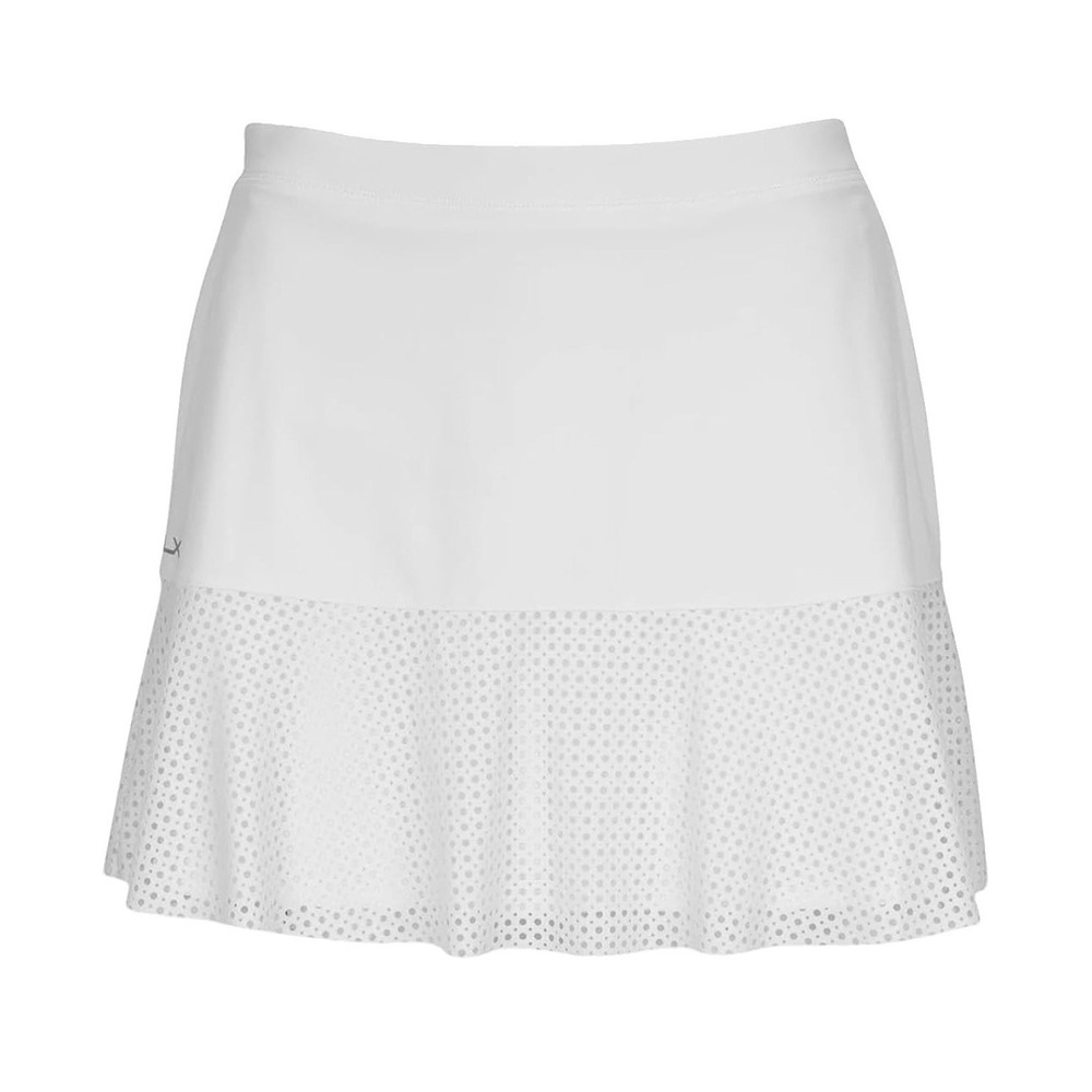 Ralph Lauren Women's RLX GOLF 15 Eyelet-Panel Interlock Skort White Size L New